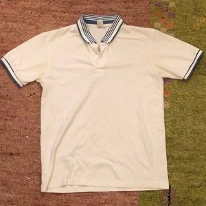 White Polo shirt with blue accents